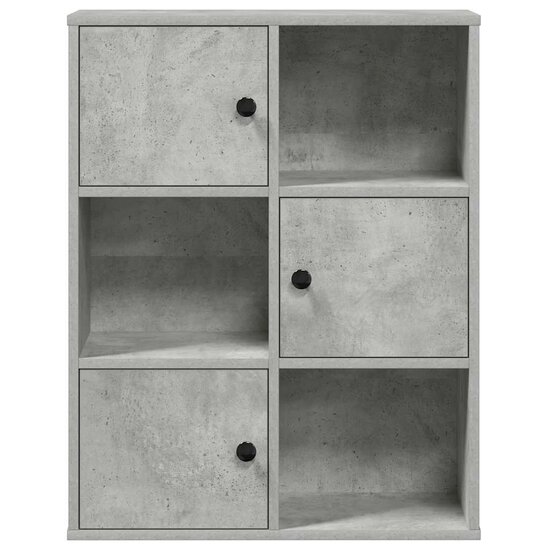 Boekenkast 60X24X76,5 Cm Bewerkt Hout Betongrijs 60 cm 76.5 cm