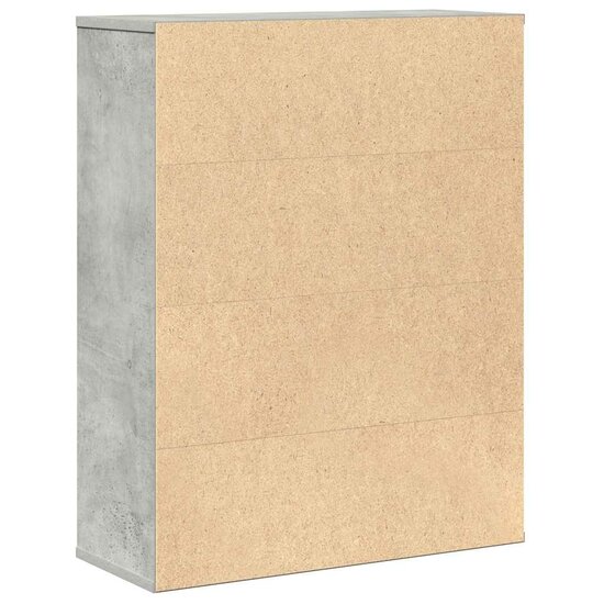 Boekenkast 60X24X76,5 Cm Bewerkt Hout Betongrijs 60 cm 76.5 cm