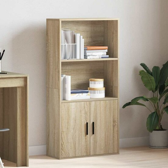 Boekenkast 60X24X Bewerkt Hout Kleurig 120 cm Sonoma eiken