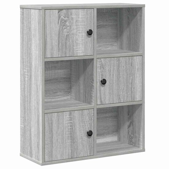 Boekenkast 60X24X76,5 Cm Bewerkt Hout Eikenkleurig Grijs Sonoma 60 cm 76.5 cm