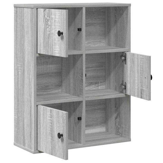 Boekenkast 60X24X76,5 Cm Bewerkt Hout Eikenkleurig Grijs Sonoma 60 cm 76.5 cm
