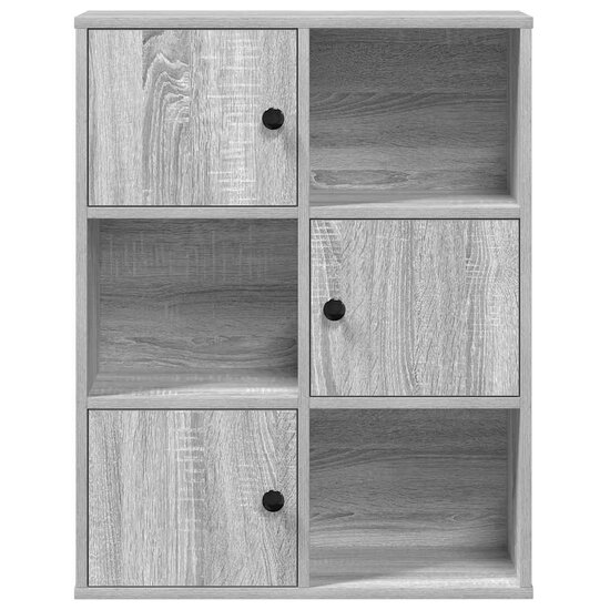 Boekenkast 60X24X76,5 Cm Bewerkt Hout Eikenkleurig Grijs Sonoma 60 cm 76.5 cm