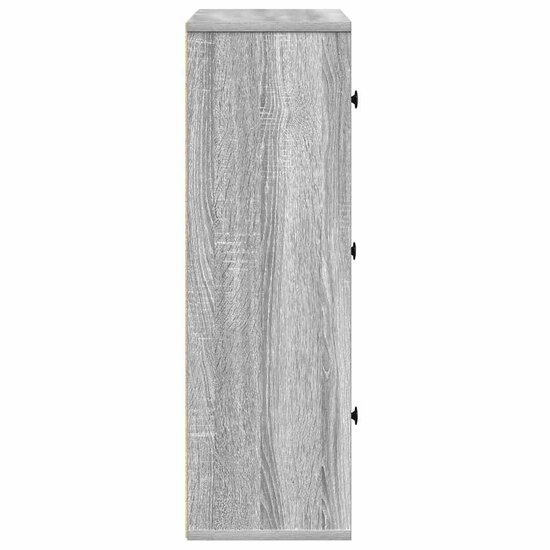 Boekenkast 60X24X76,5 Cm Bewerkt Hout Eikenkleurig Grijs Sonoma 60 cm 76.5 cm
