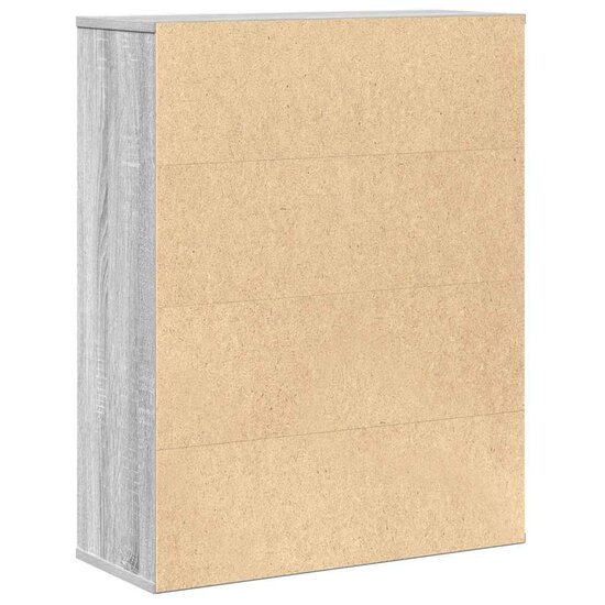Boekenkast 60X24X76,5 Cm Bewerkt Hout Eikenkleurig Grijs Sonoma 60 cm 76.5 cm