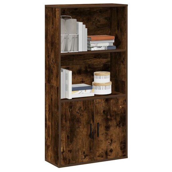 Boekenkast 60X24X Bewerkt Hout Kleurig 120 cm Gerookt eiken