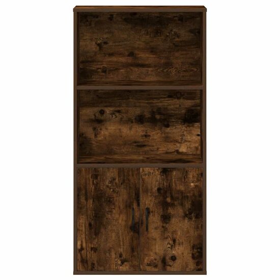 Boekenkast 60X24X Bewerkt Hout Kleurig 120 cm Gerookt eiken