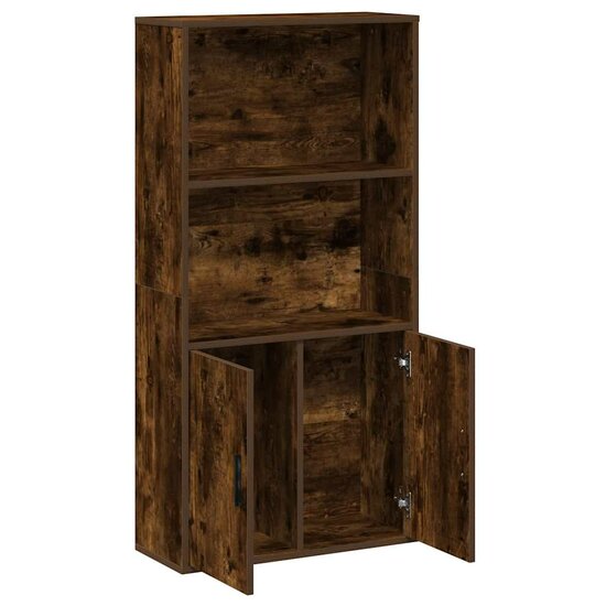 Boekenkast 60X24X Bewerkt Hout Kleurig 120 cm Gerookt eiken