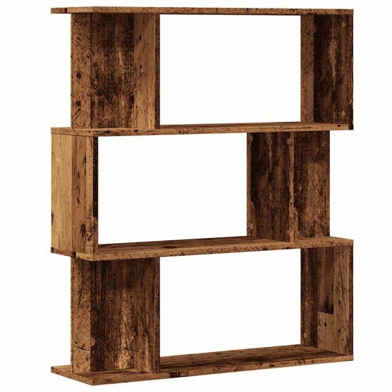 Boekenkast 80x24x96 cm bewerkt hout oud houtkleurig