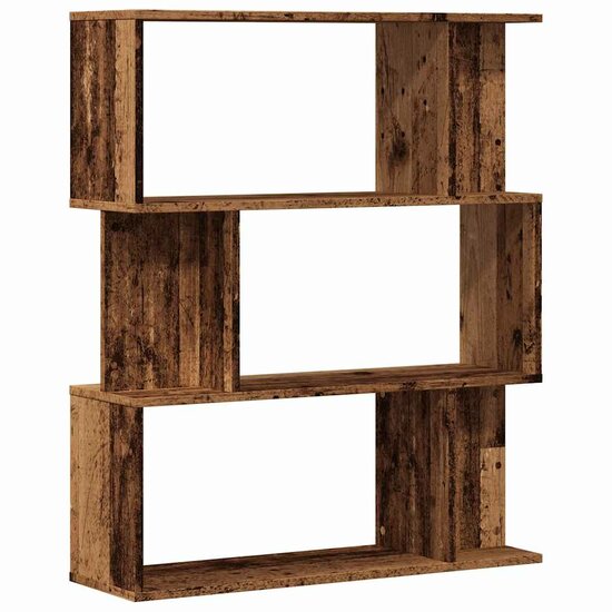 Boekenkast 80x24x96 cm bewerkt hout oud houtkleurig