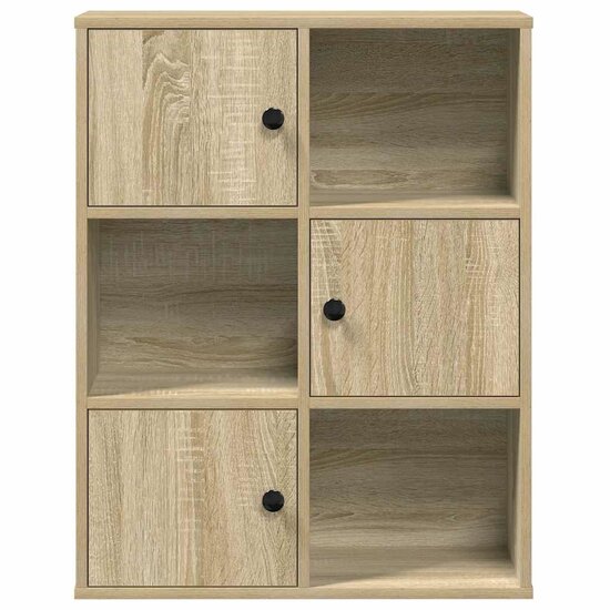 Boekenkast 60x24x76,5 cm bewerkt hout sonoma eikenkleurig