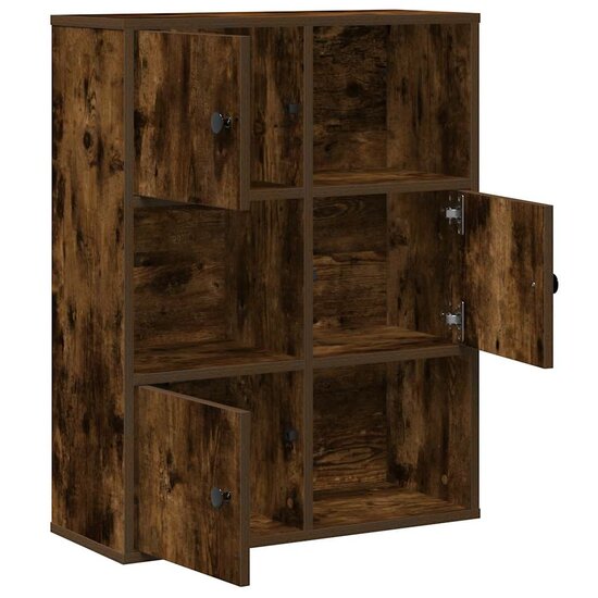 Boekenkast 60x24x76,5 cm bewerkt hout gerookt eikenkleurig