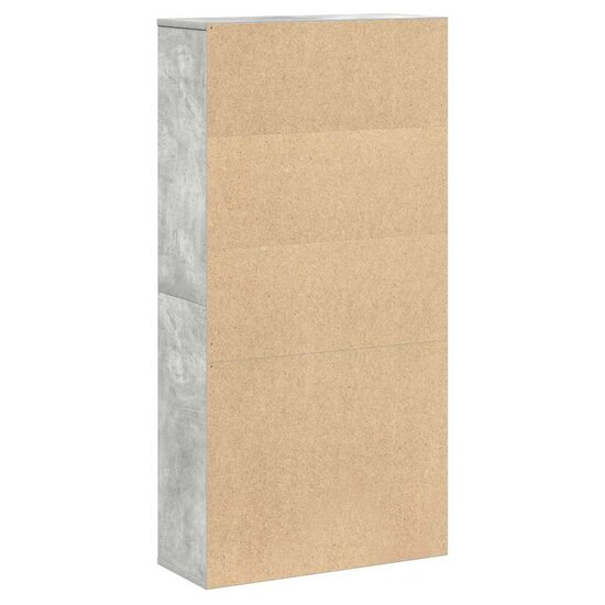 Boekenkast 60x24x120 cm bewerkt hout betongrijs