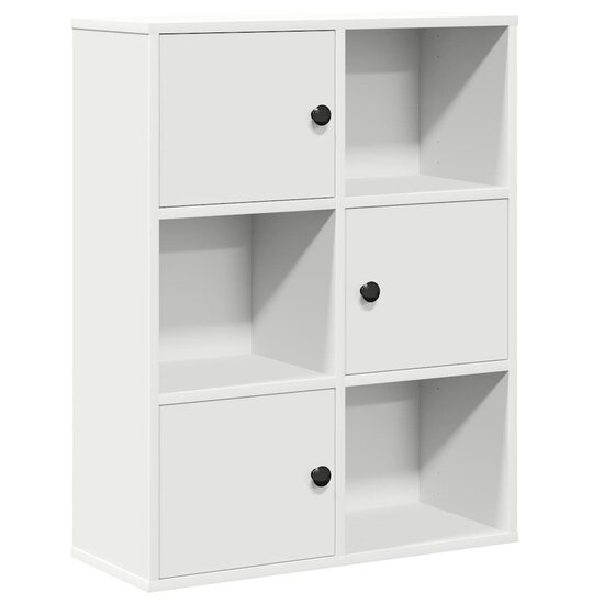 Boekenkast 60X24X76,5 Cm Bewerkt Hout Wit 60 cm 76.5 cm
