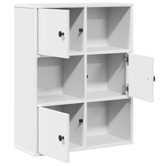 Boekenkast 60X24X76,5 Cm Bewerkt Hout Wit 60 cm 76.5 cm