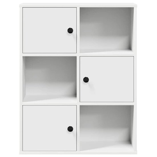 Boekenkast 60X24X76,5 Cm Bewerkt Hout Wit 60 cm 76.5 cm
