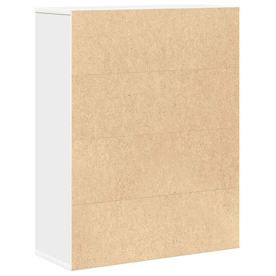 Boekenkast 60X24X76,5 Cm Bewerkt Hout Wit 60 cm 76.5 cm