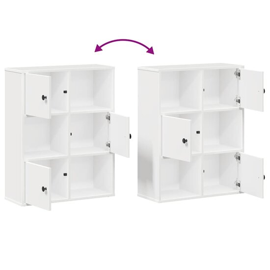 Boekenkast 60X24X76,5 Cm Bewerkt Hout Wit 60 cm 76.5 cm