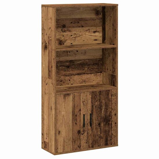 Boekenkast 60X24X Bewerkt Hout Kleurig 120 cm Oud hout