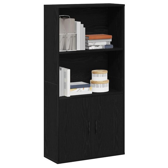 Boekenkast 60X24X Bewerkt Hout Eikenkleurig 120 cm Zwart