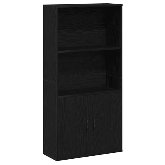 Boekenkast 60X24X Bewerkt Hout Eikenkleurig 120 cm Zwart