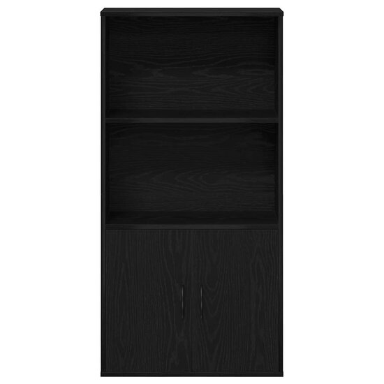 Boekenkast 60X24X Bewerkt Hout Eikenkleurig 120 cm Zwart