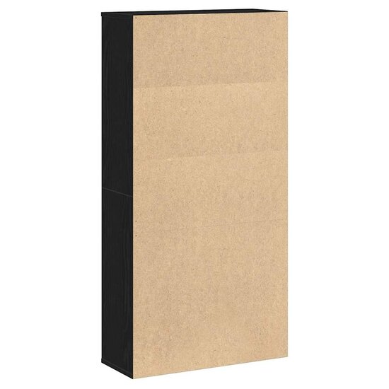Boekenkast 60X24X Bewerkt Hout Eikenkleurig 120 cm Zwart
