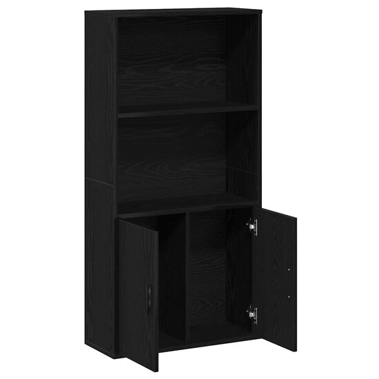 Boekenkast 60X24X Bewerkt Hout Eikenkleurig 120 cm Zwart
