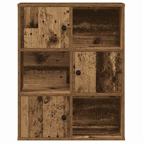 Boekenkast 60X24X76,5 Cm Bewerkt Hout Kleurig Oud Hout 60 cm 76.5 cm