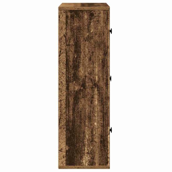 Boekenkast 60X24X76,5 Cm Bewerkt Hout Kleurig Oud Hout 60 cm 76.5 cm
