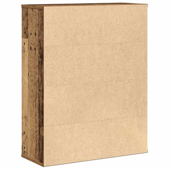 Boekenkast 60X24X76,5 Cm Bewerkt Hout Kleurig Oud Hout 60 cm 76.5 cm
