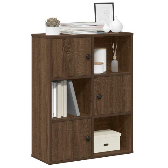 Boekenkast 60X24X76,5 Cm Bewerkt Hout Ig Bruin Eikenkleur 60 cm 76.5 cm