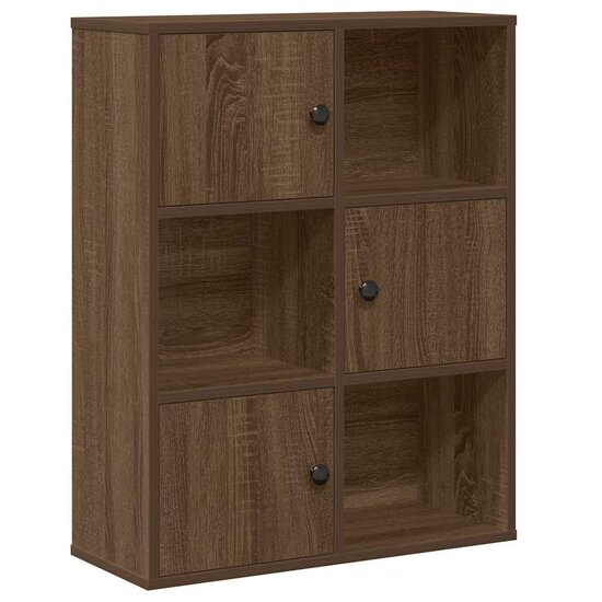 Boekenkast 60X24X76,5 Cm Bewerkt Hout Ig Bruin Eikenkleur 60 cm 76.5 cm