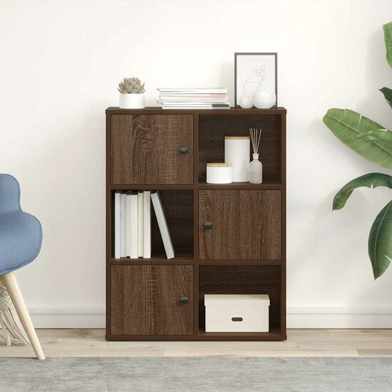 Boekenkast 60X24X76,5 Cm Bewerkt Hout Ig Bruin Eikenkleur 60 cm 76.5 cm