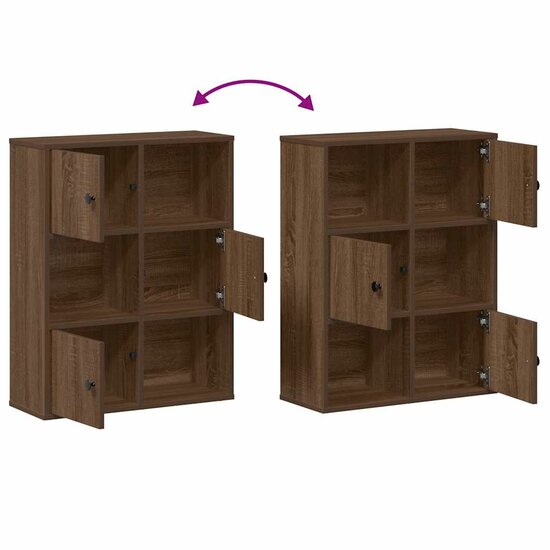 Boekenkast 60X24X76,5 Cm Bewerkt Hout Ig Bruin Eikenkleur 60 cm 76.5 cm