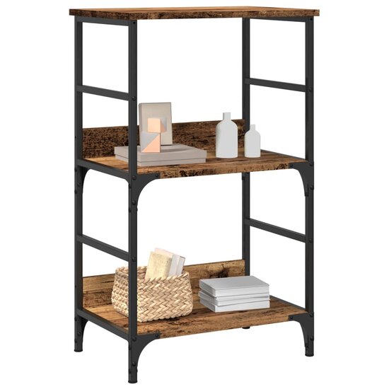 Boekenkast 50X33X Bewerkt Hout Kleurig 82 cm Oud hout