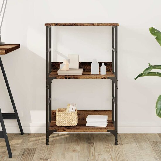 Boekenkast 50X33X Bewerkt Hout Kleurig 82 cm Oud hout