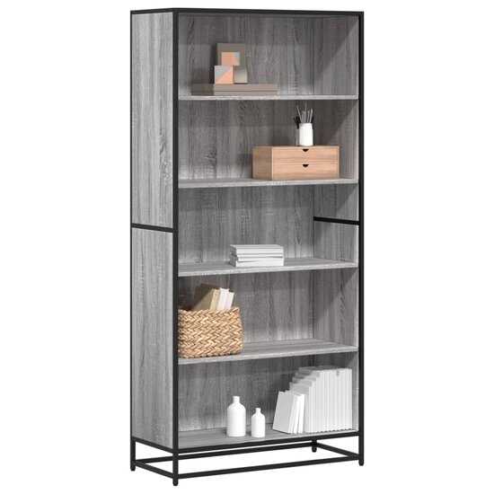 Boekenkast 80,5X35X170,5 Cm Bewerkt Hout Eiken Grijs Sonoma 80.5 cm 170.5 cm