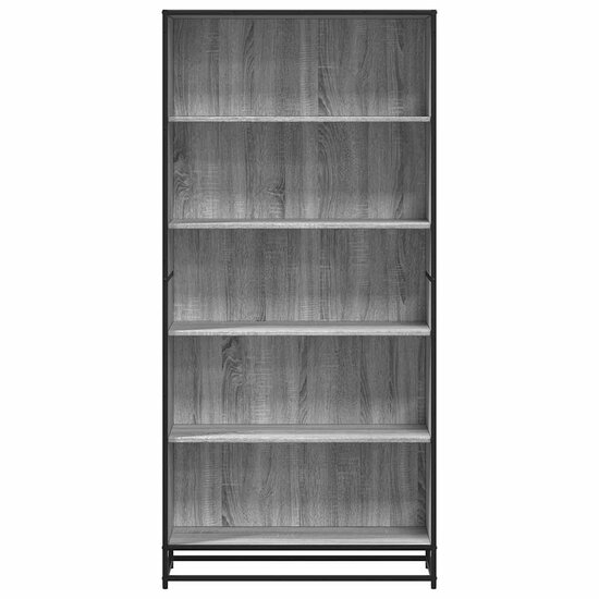 Boekenkast 80,5X35X170,5 Cm Bewerkt Hout Eiken Grijs Sonoma 80.5 cm 170.5 cm