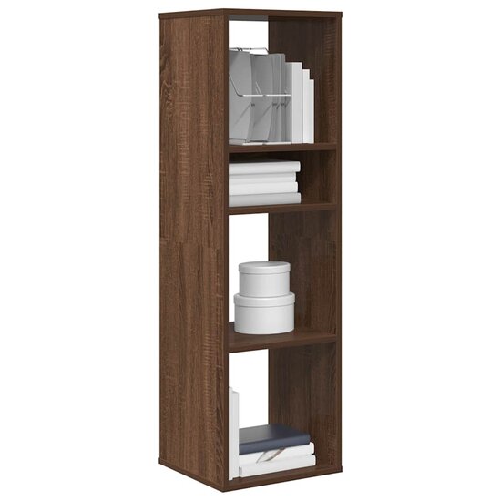 Boekenkast Bewerkt Hout 34 x 31 x 112 cm bruin eikenkleur