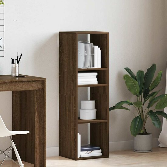 Boekenkast Bewerkt Hout 34 x 31 x 112 cm bruin eikenkleur