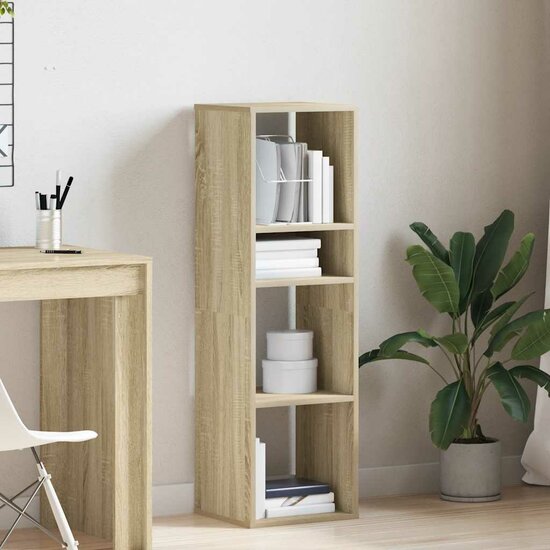 Boekenkast Bewerkt Hout Kleurig 34 x 31 x 112 cm Sonoma eiken