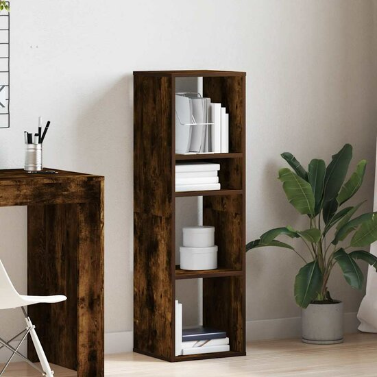 Boekenkast Bewerkt Hout Kleurig 34 x 31 x 112 cm Gerookt eiken