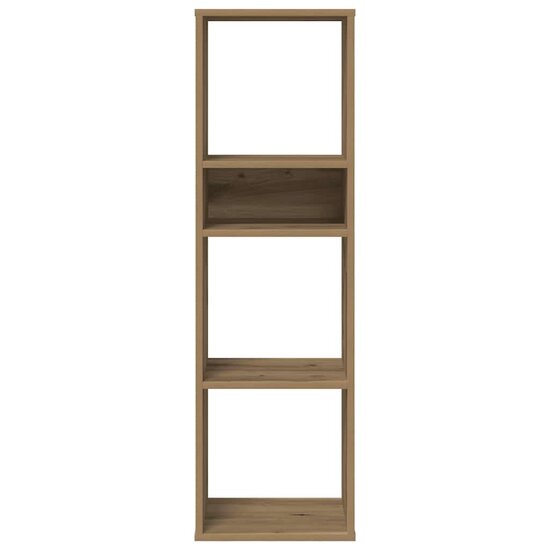 Boekenkast Bewerkt Hout Artisanaal Eikenkleur 34 x 31 x 112 cm artisanaal eikenkleurig