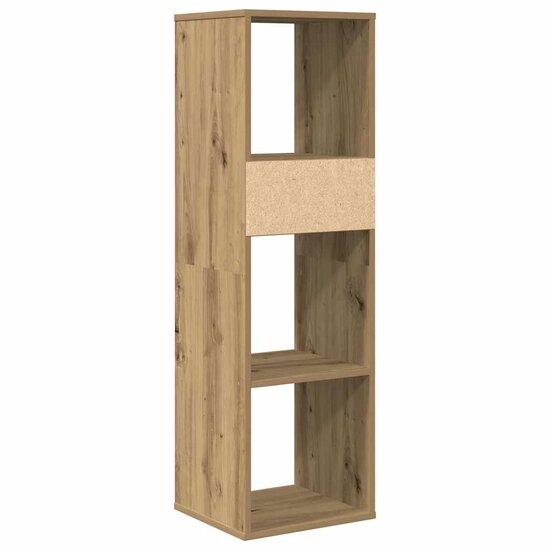 Boekenkast Bewerkt Hout Artisanaal Eikenkleur 34 x 31 x 112 cm artisanaal eikenkleurig