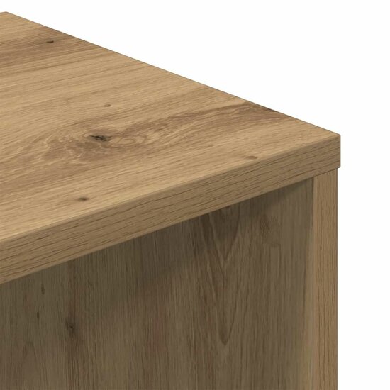Boekenkast Bewerkt Hout Artisanaal Eikenkleur 34 x 31 x 112 cm artisanaal eikenkleurig