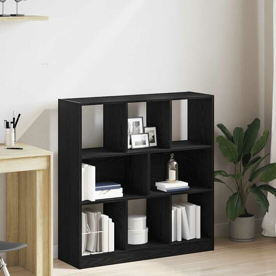 Boekenkast 97,5X29,5X100 Cm Spaanplaat Kleurig Zwart eiken