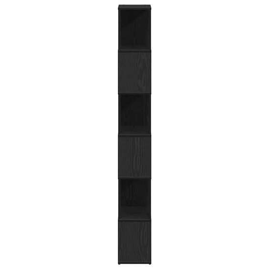 Boekenkast/Kamerscherm 60X24X186 Cm Zwart Eikenkleurig Lichtgrijs