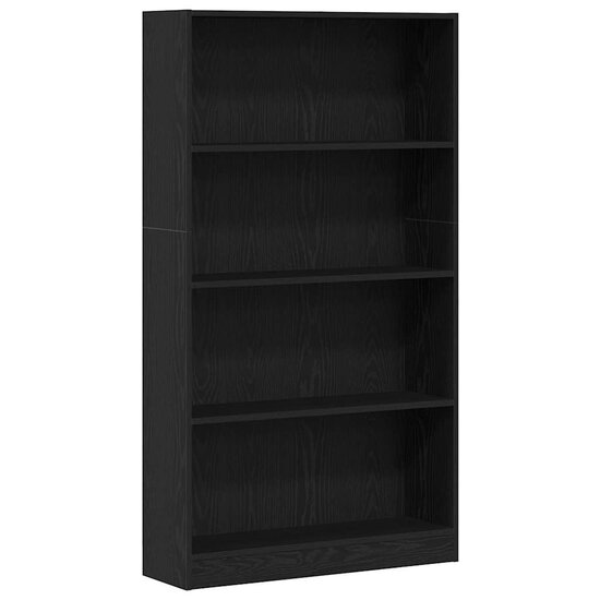 Boekenkast 4-Laags Spaanplaat Kleurig 80 x 24 x 143 cm Zwart eiken