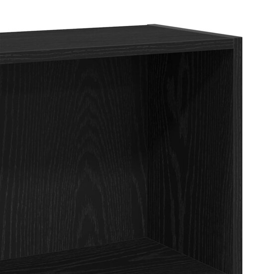Boekenkast 4-Laags Spaanplaat Kleurig 80 x 24 x 143 cm Zwart eiken