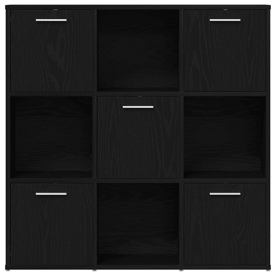 Boekenkast 90X28X90 Cm Bewerkt Hout Kleur Zwart eiken